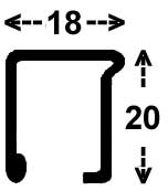 Nr. 400180* - Stahl-Glasleiste 
18 x 20 mm, bandverzinkt
Länge 6m