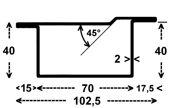 RP-1093, Serie 40 mm 
4,43 kg/m, Länge 6m