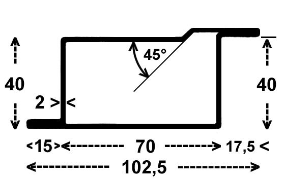 RP-1094, Serie 40 mm 
4,43 kg/m, Länge 6m